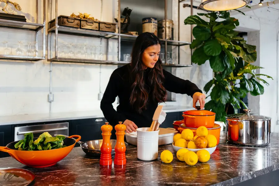 Meal planning in kitchen